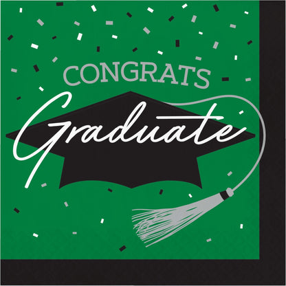 School Spirit Green Graduation Luncheon Napkins 360 ct