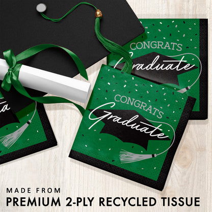 School Spirit Green Graduation Luncheon Napkins 360 ct Feature Image