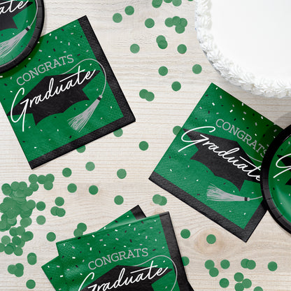 School Spirit Green Graduation Luncheon Napkins 360 ct Lifestyle Image