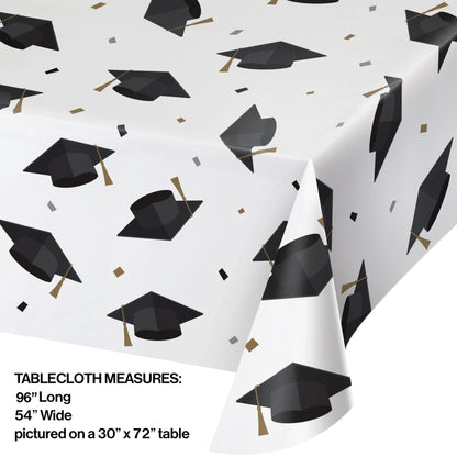 Graduation Cap Paper Tablecloths 12 ct Dimension Image