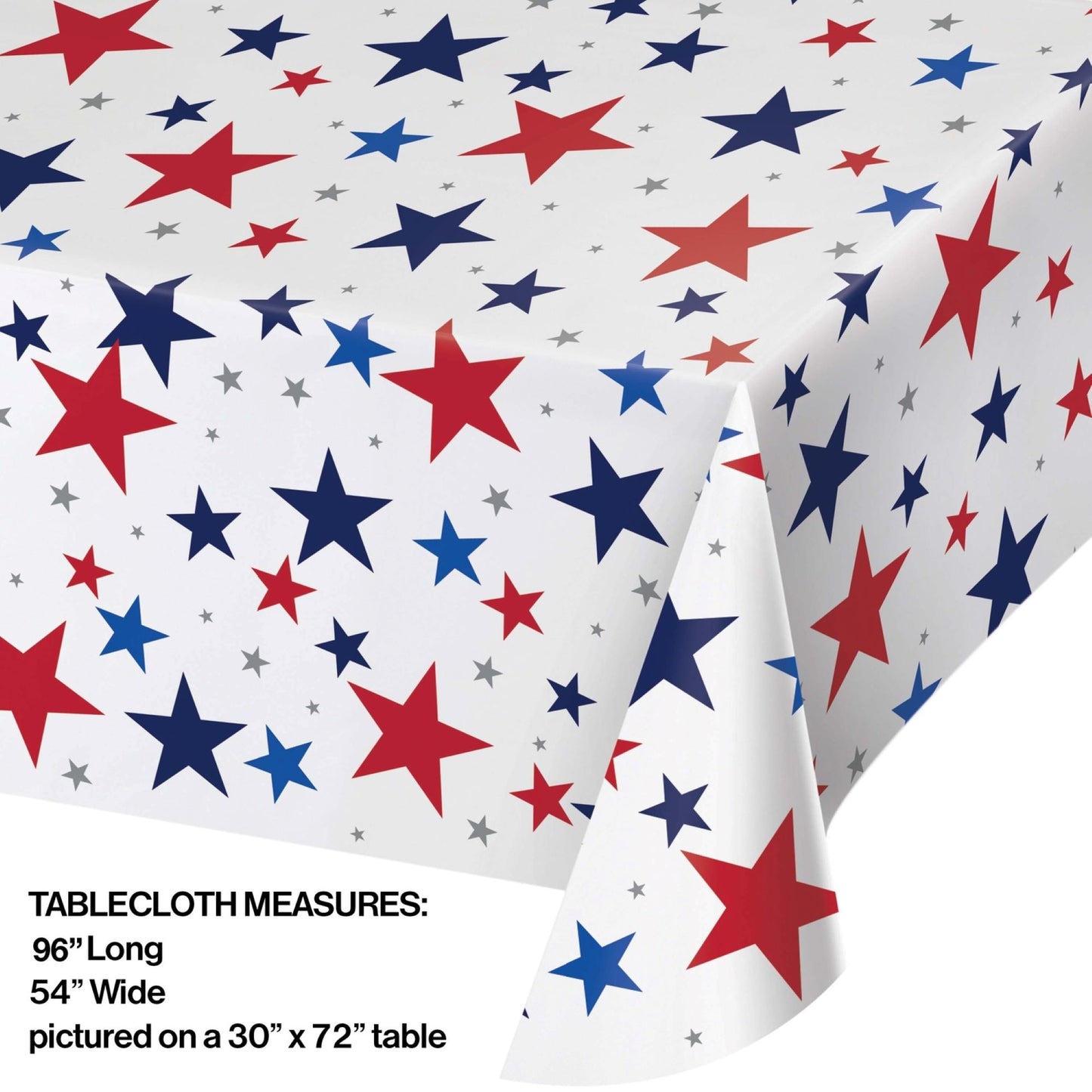 Patriotic Stars Paper Tablecloth 12 ct Dimension Image