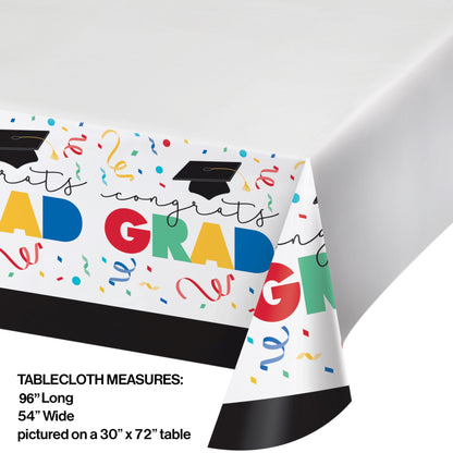 Cap Toss Graduation Paper Tablecloths 12 ct Dimension Image