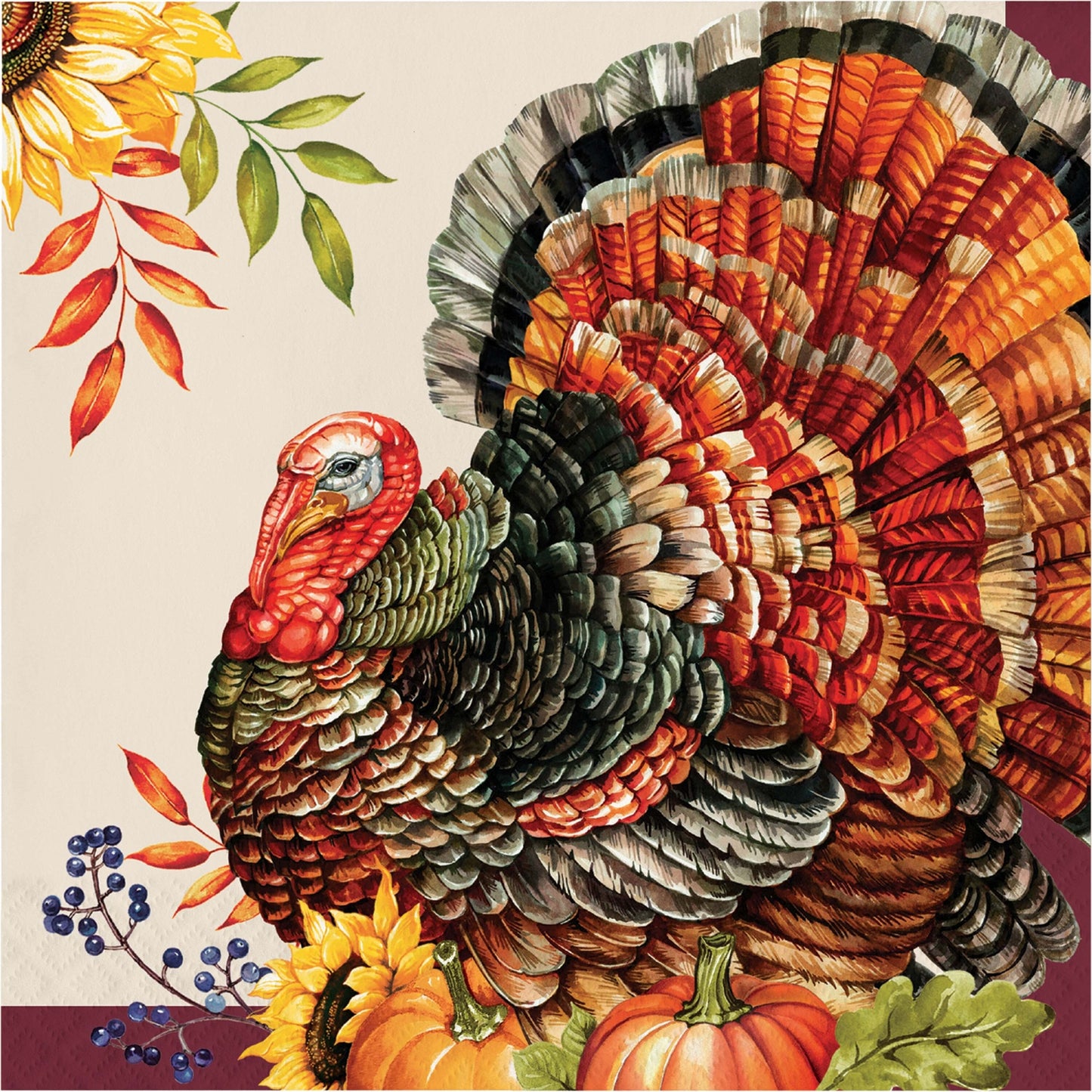 Bountiful Bird Thanksgiving Party Paper Napkins 192 ct