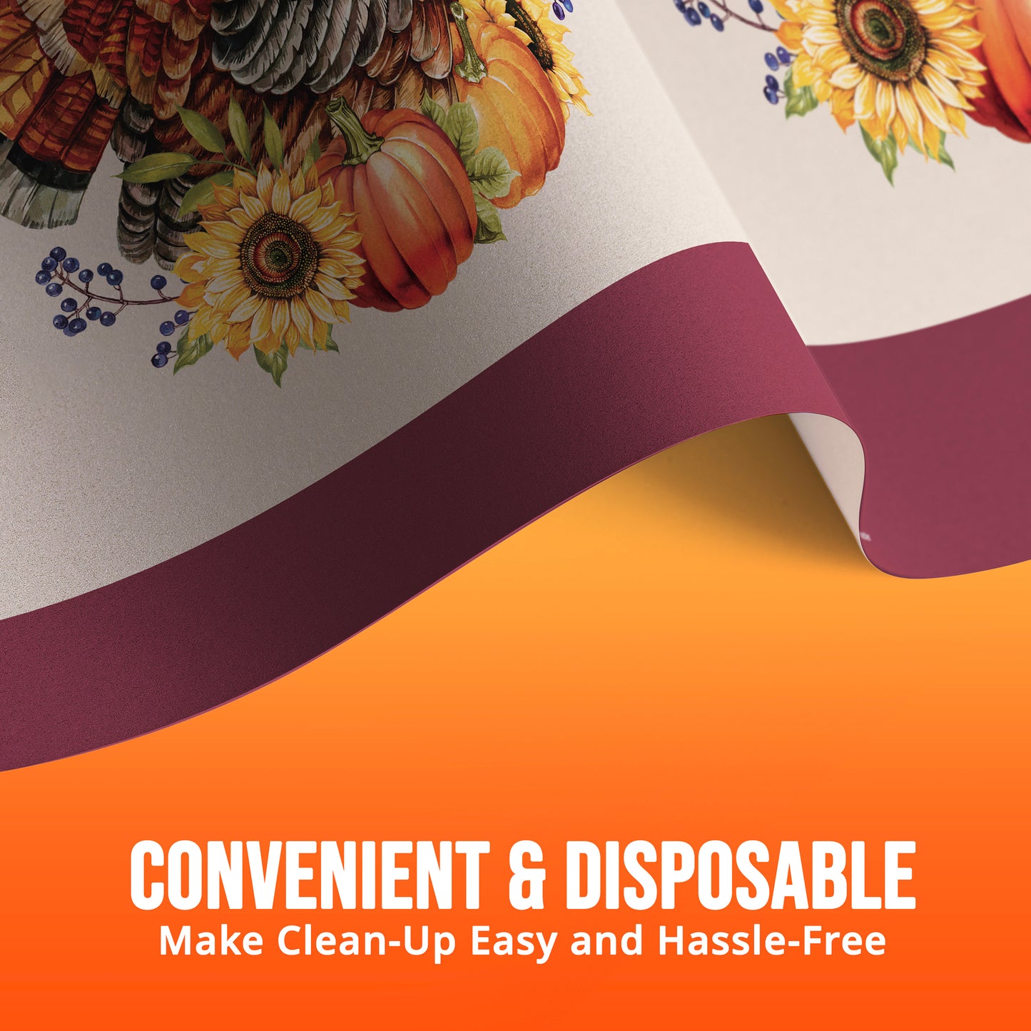 Bountiful Bird Thanksgiving Paper Tablecloths 12 ct