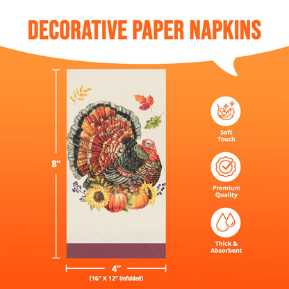 Bountiful Bird Thanksgiving Dinner Napkins 192 ct