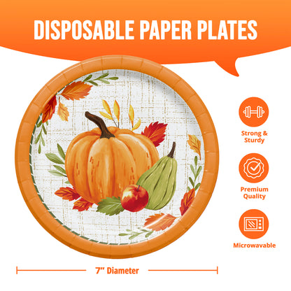 Autumn Orchard Fall Dessert Paper Plates 96 ct