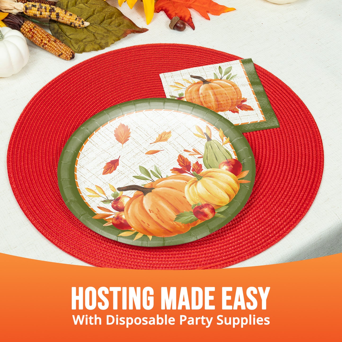 Autumn Orchard Fall Party Paper Plates 96 ct