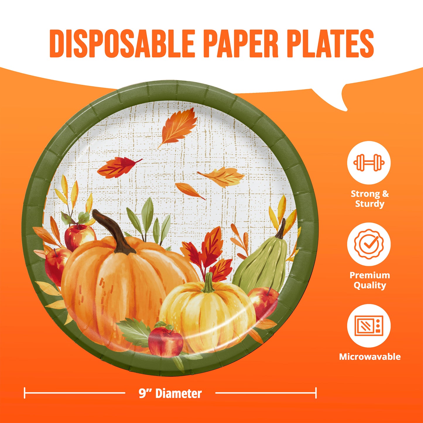 Autumn Orchard Fall Party Paper Plates 96 ct