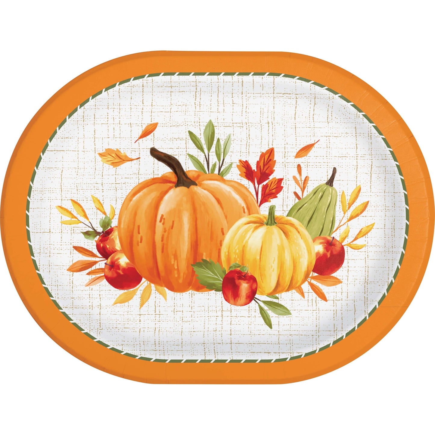 Autumn Orchard Thanksgiving Oval Paper Plates 96 ct