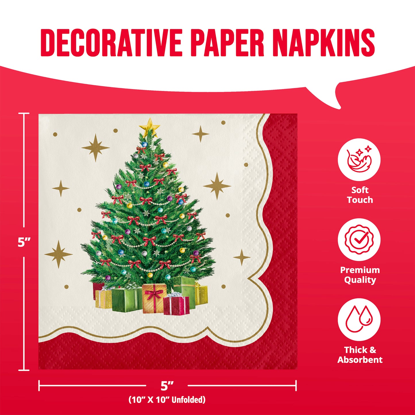 Sparkling Spruce Christmas Beverage Paper Napkins 192 ct