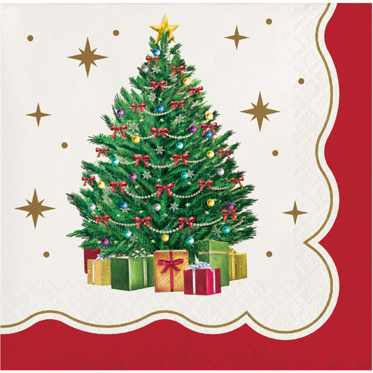 Sparkling Spruce Christmas Beverage Paper Napkins 192 ct