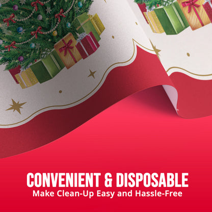 Sparkling Spruce Christmas Paper Tablecloths 12 ct