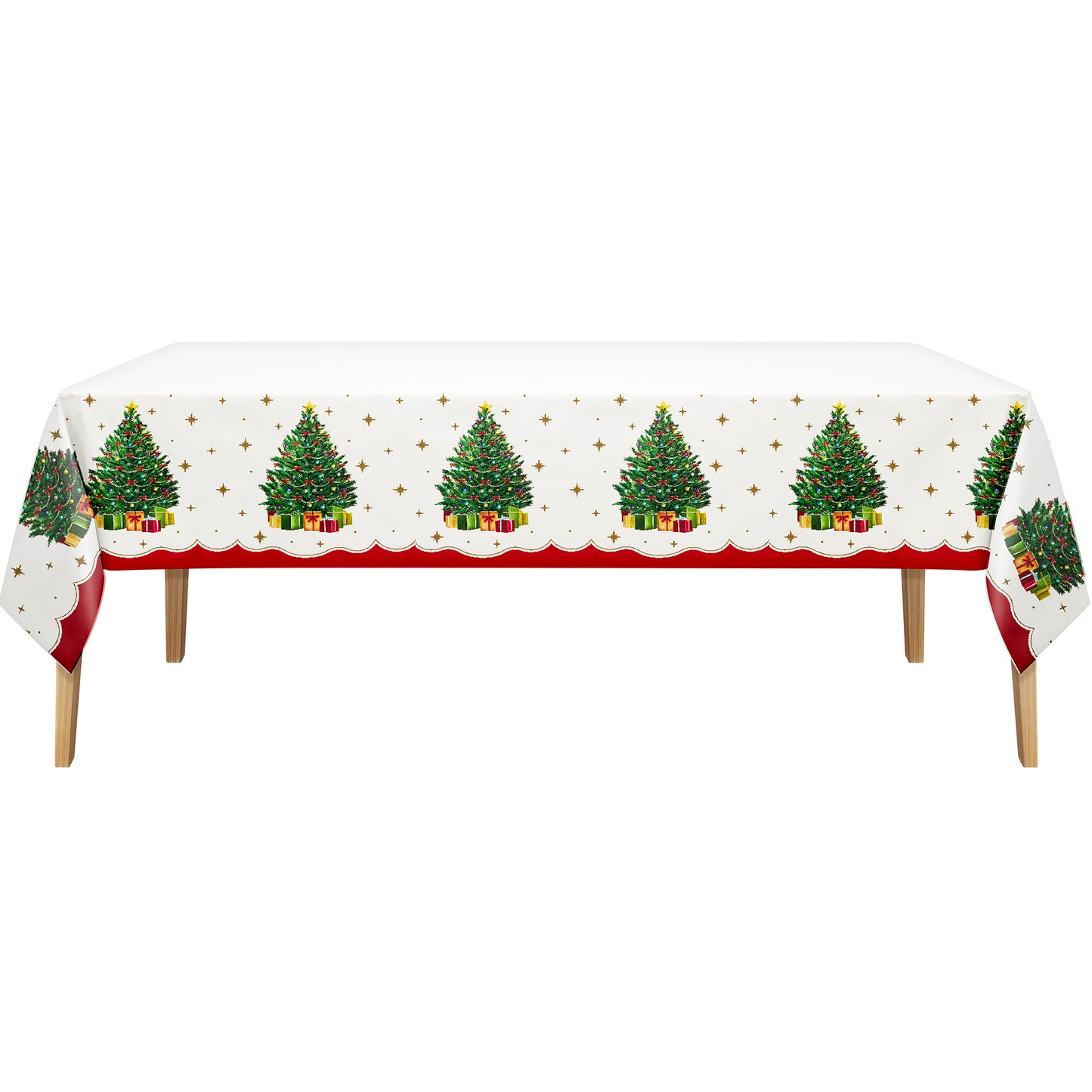 Sparkling Spruce Christmas Paper Tablecloths 12 ct