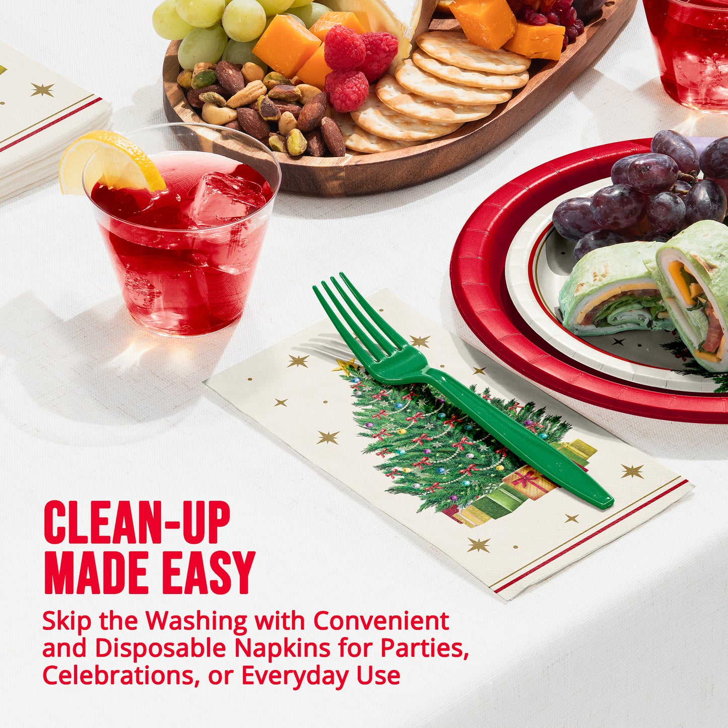 Sparkling Spruce Dinner Napkins 192 ct