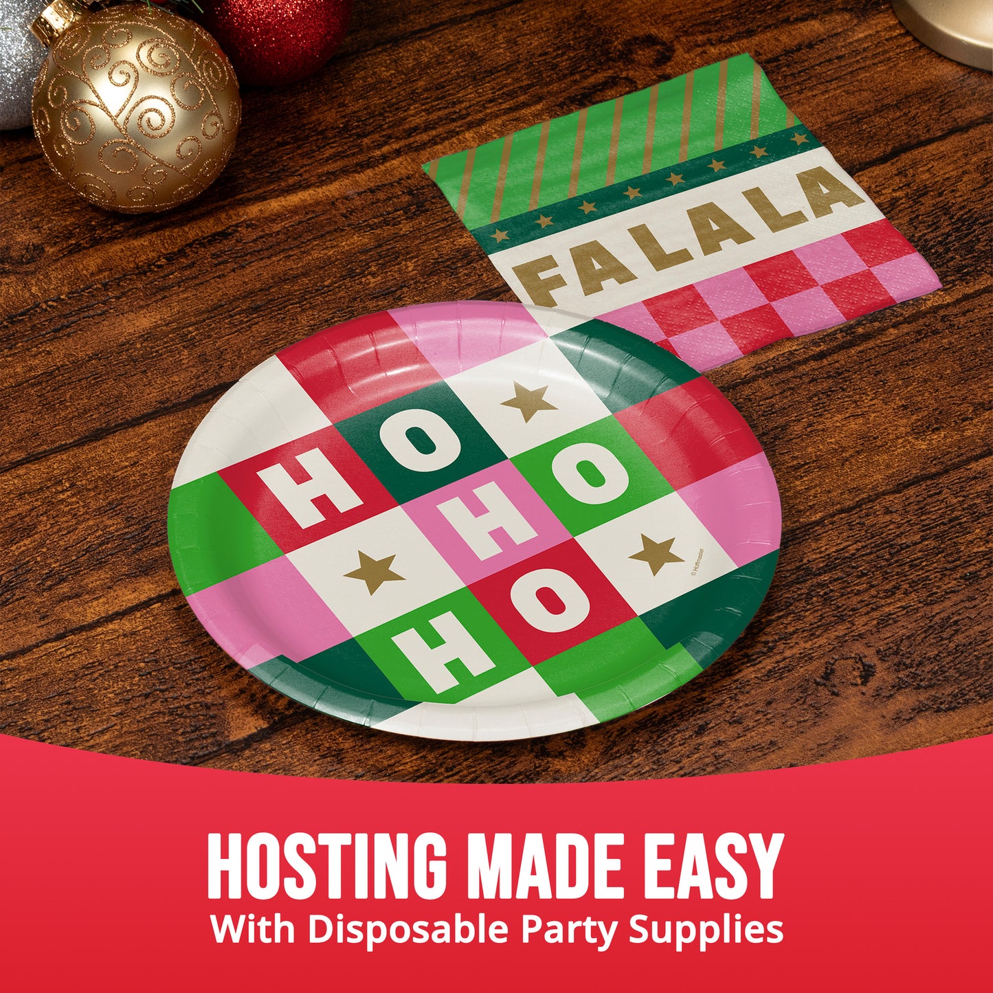 Holiday Hues Fa La La Beverage Paper Napkins 192 ct