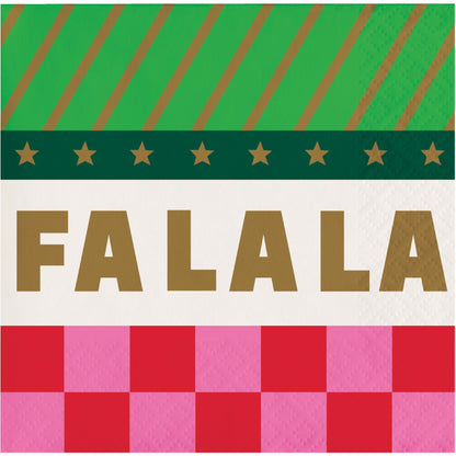 Holiday Hues Fa La La Beverage Paper Napkins 192 ct