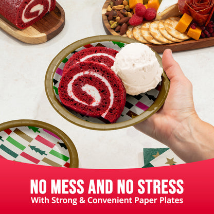 Holiday Hues Trees Christmas Dessert Paper Plates 96 ct