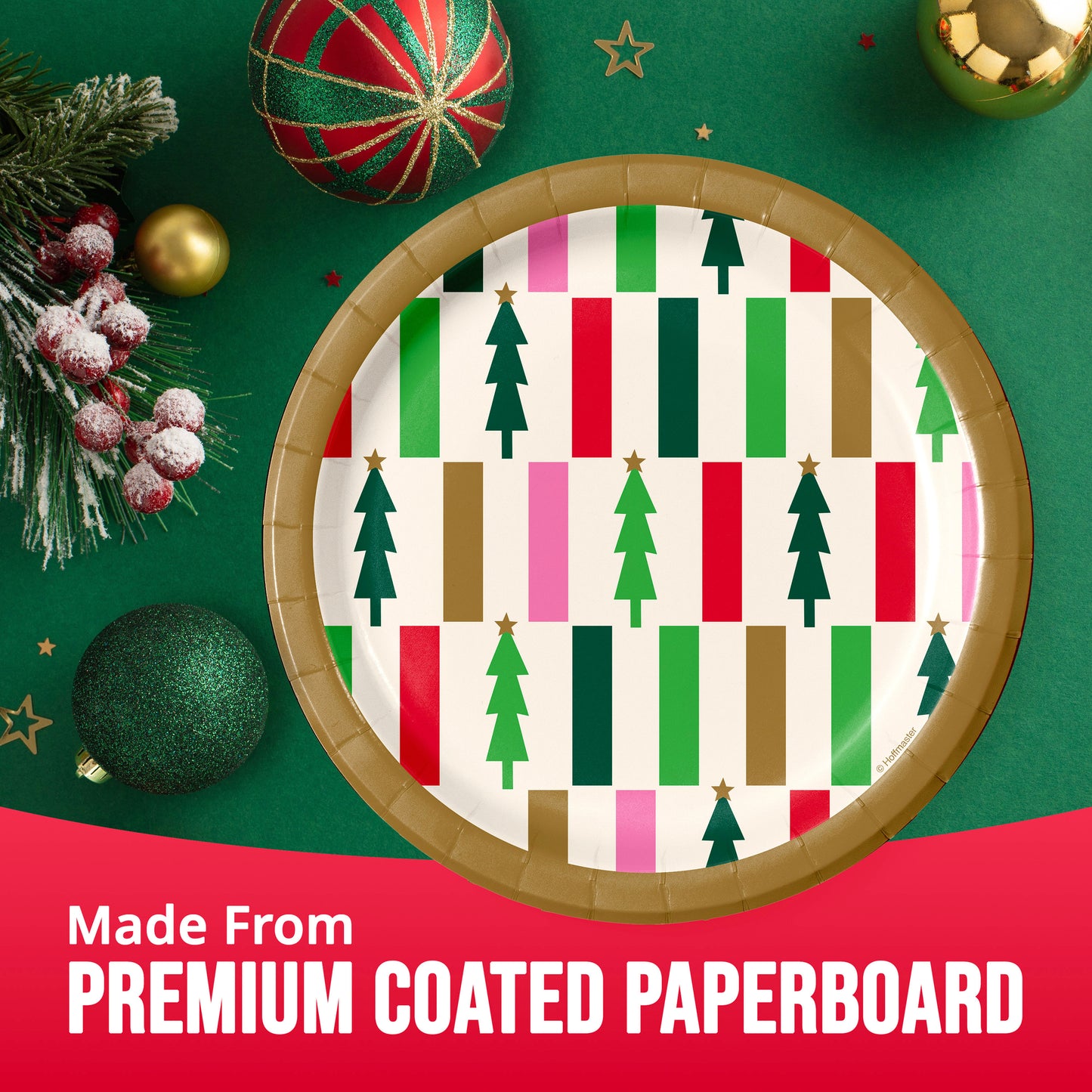 Holiday Hues Trees Christmas Dessert Paper Plates 96 ct
