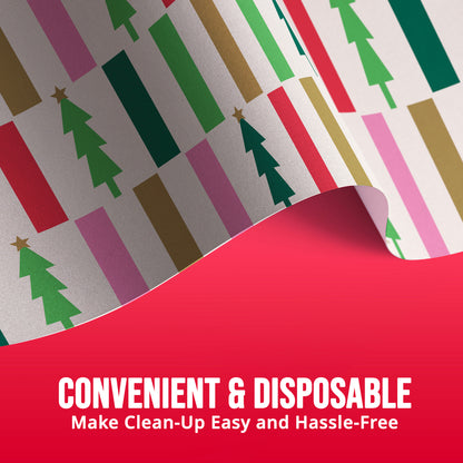 Holiday Hues Christmas Paper Tablecloths 12 ct