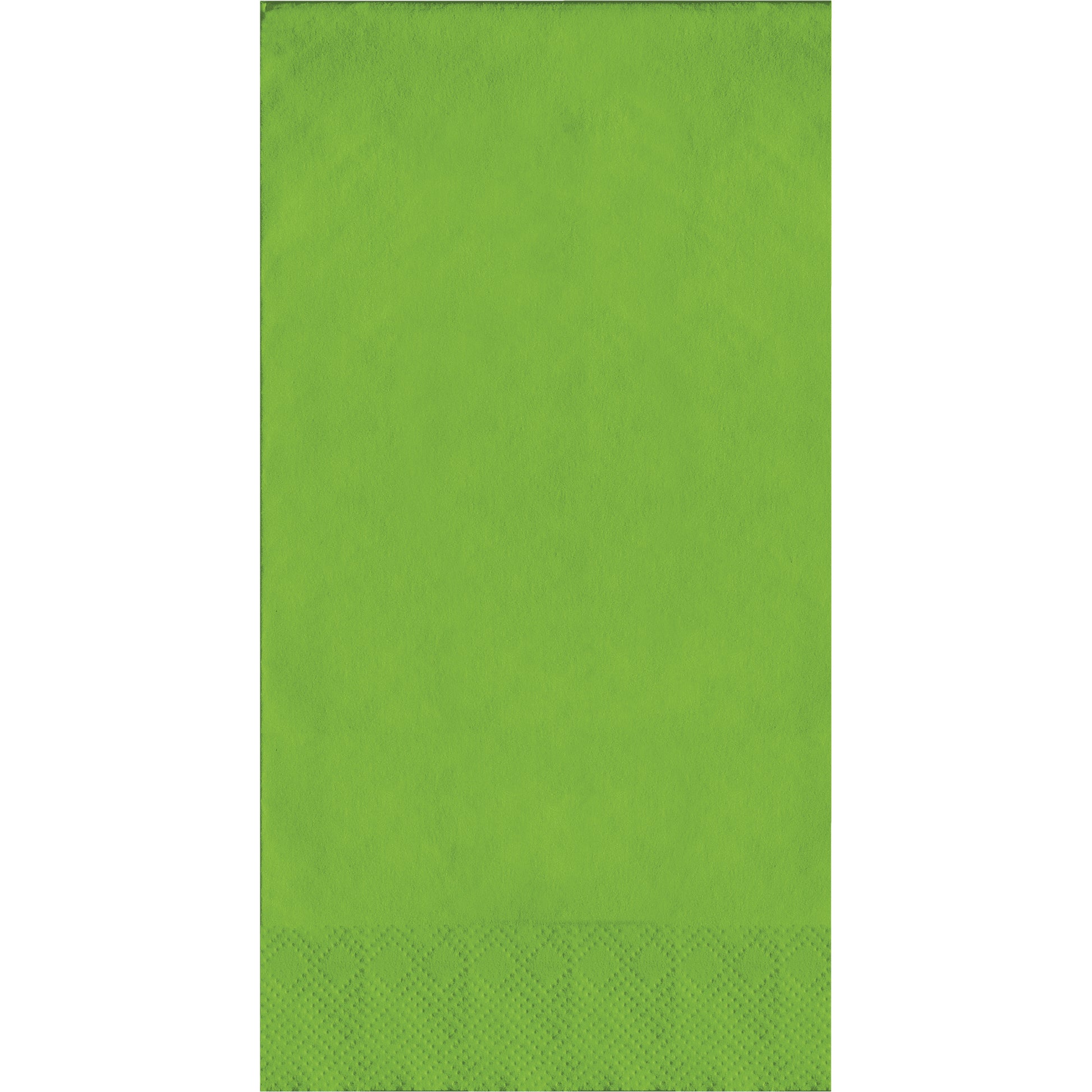 Green guest towels with a pin emboss textured pattern on a white background