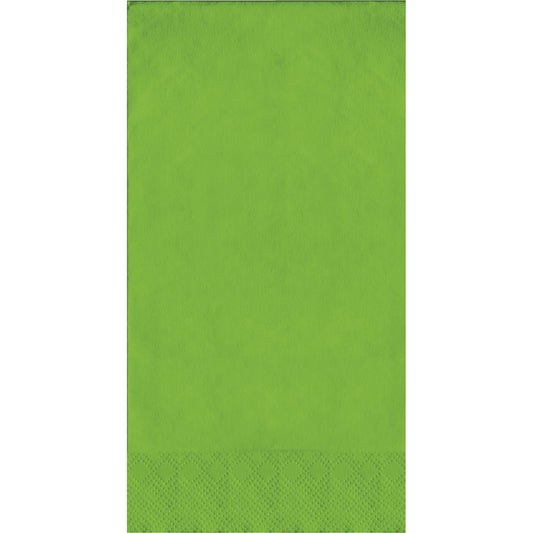 Green guest towels with a pin emboss textured pattern on a white background