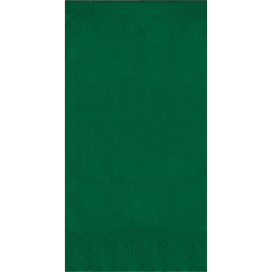 Green napkin with a textured pattern on a white background