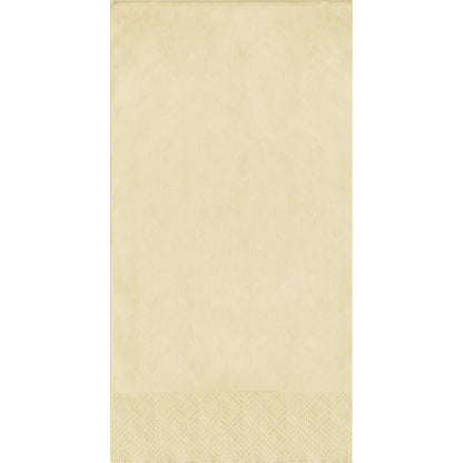 Ivory pin embossed guest towels on a white background