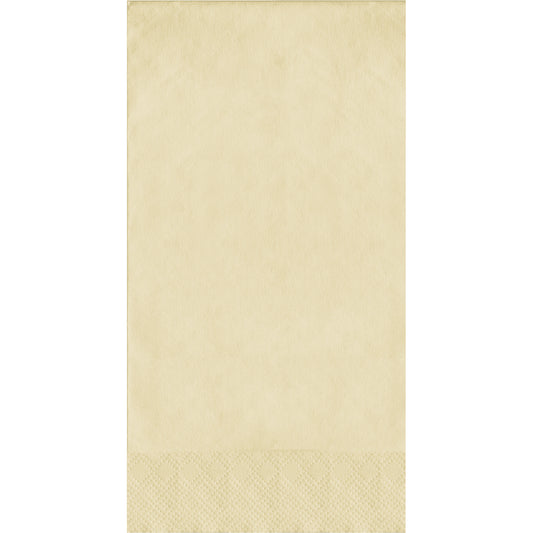 Ivory pin embossed guest towels on a white background