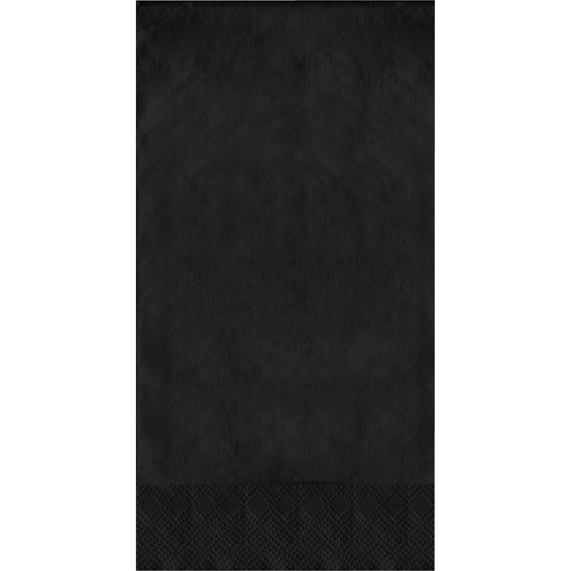 Black pin embossed guest towels on a white background