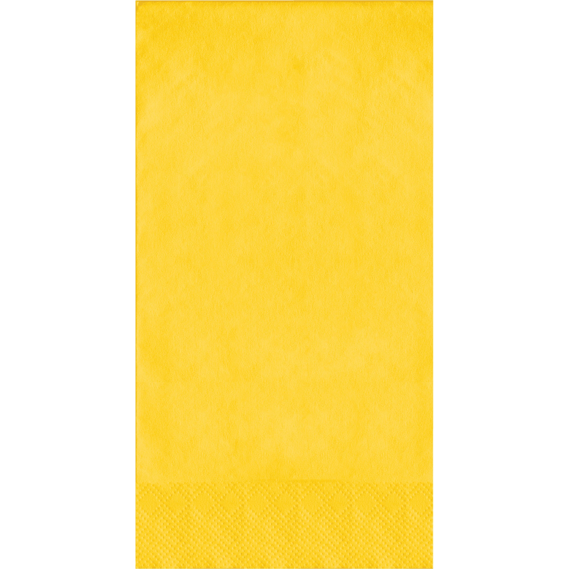 Yellow guest towels with a white border on a white background