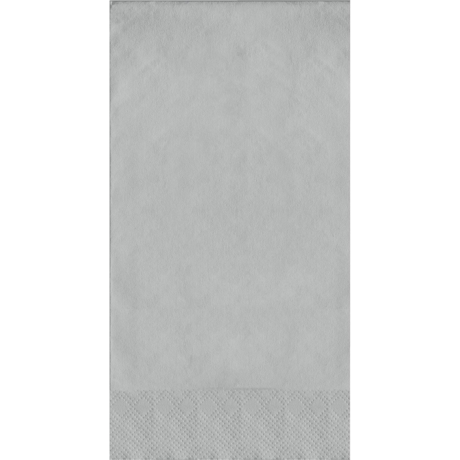 Gray guest towels with pin edge design on a white background