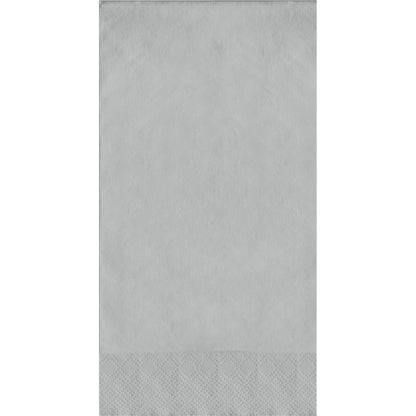 Gray guest towels with pin edge design on a white background