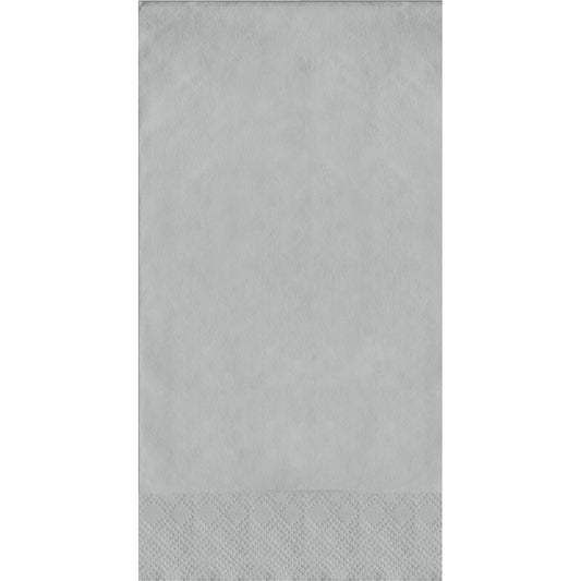 Gray guest towels with pin edge design on a white background