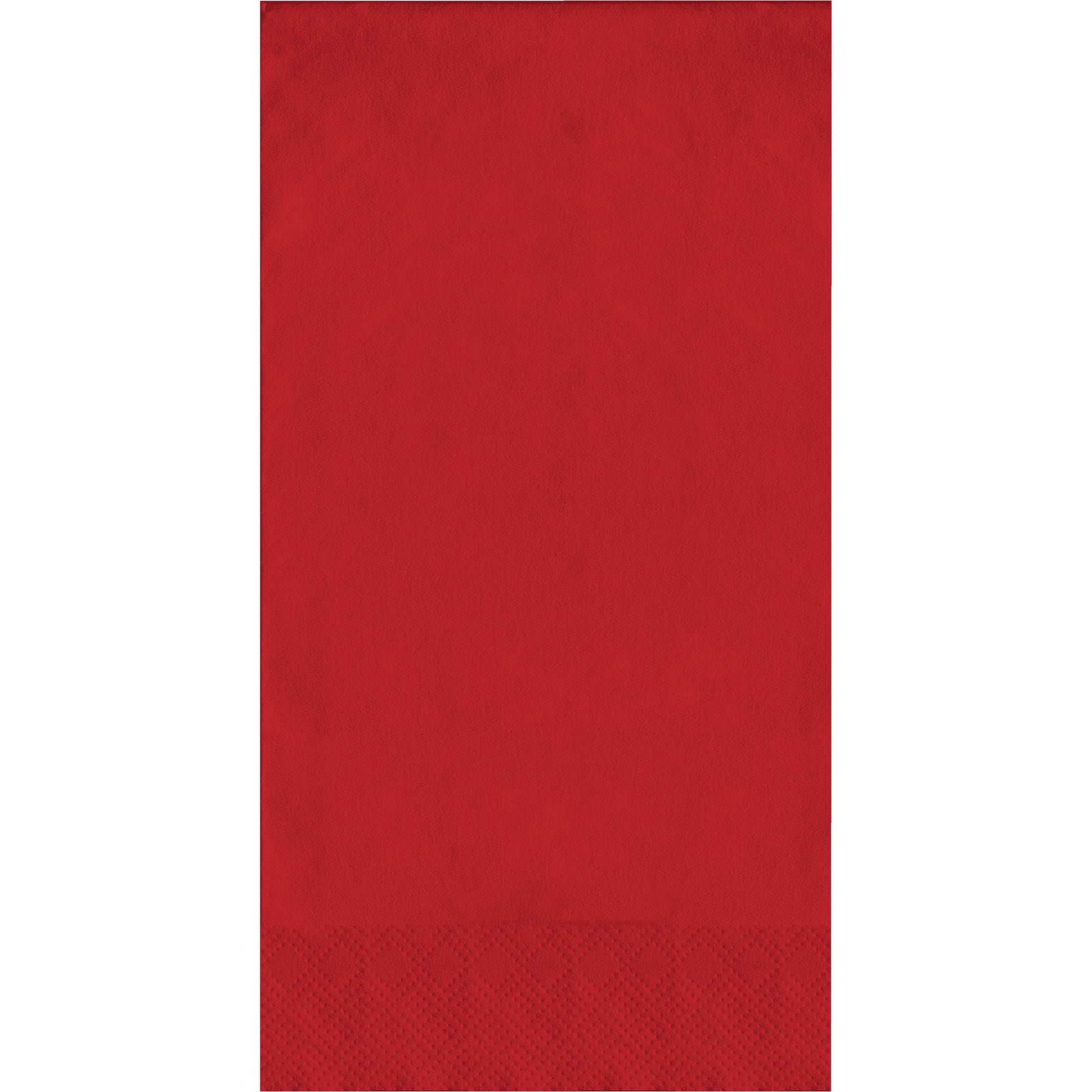Red pin embossed guest towels on a white background