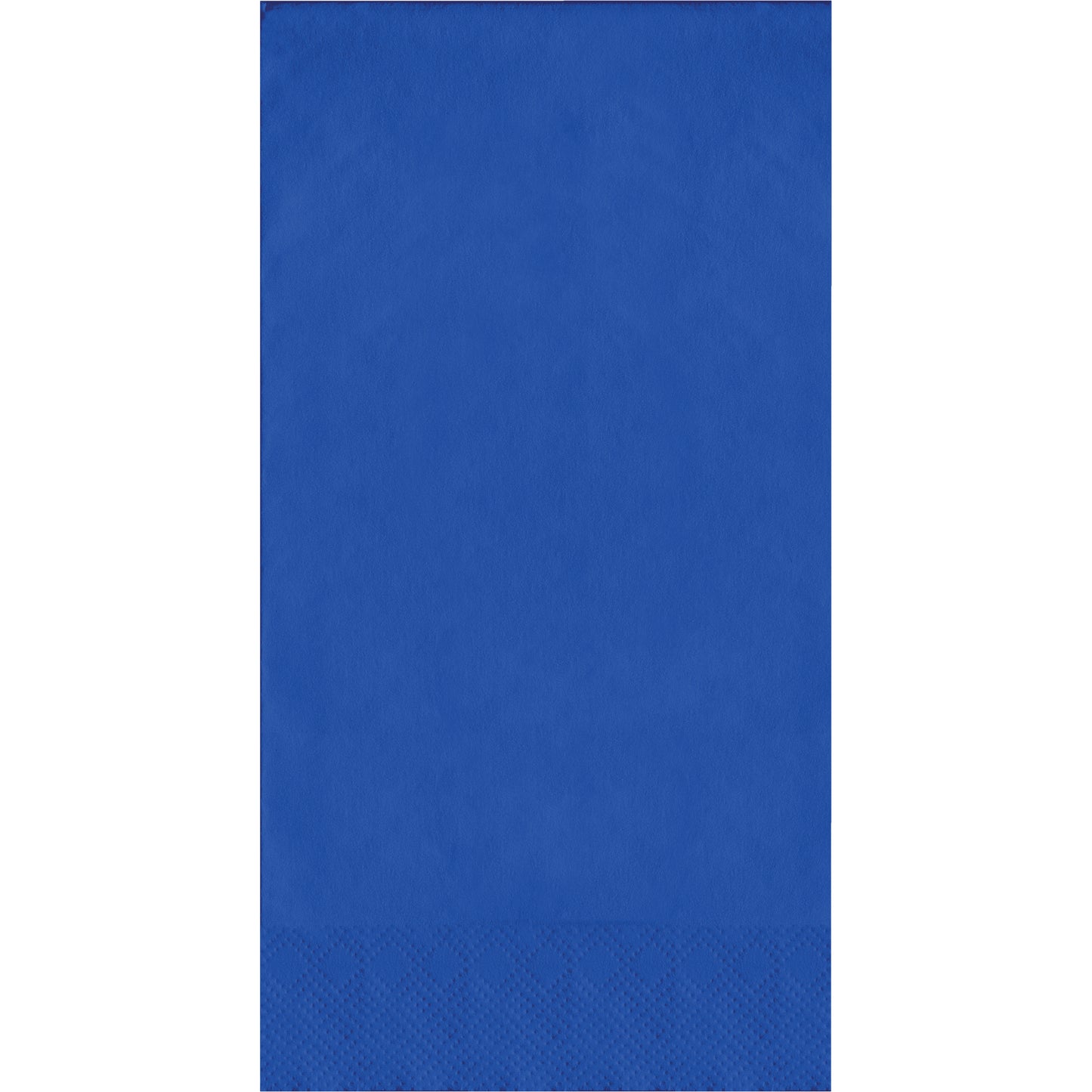 Blue pin embossed napkin on a white background