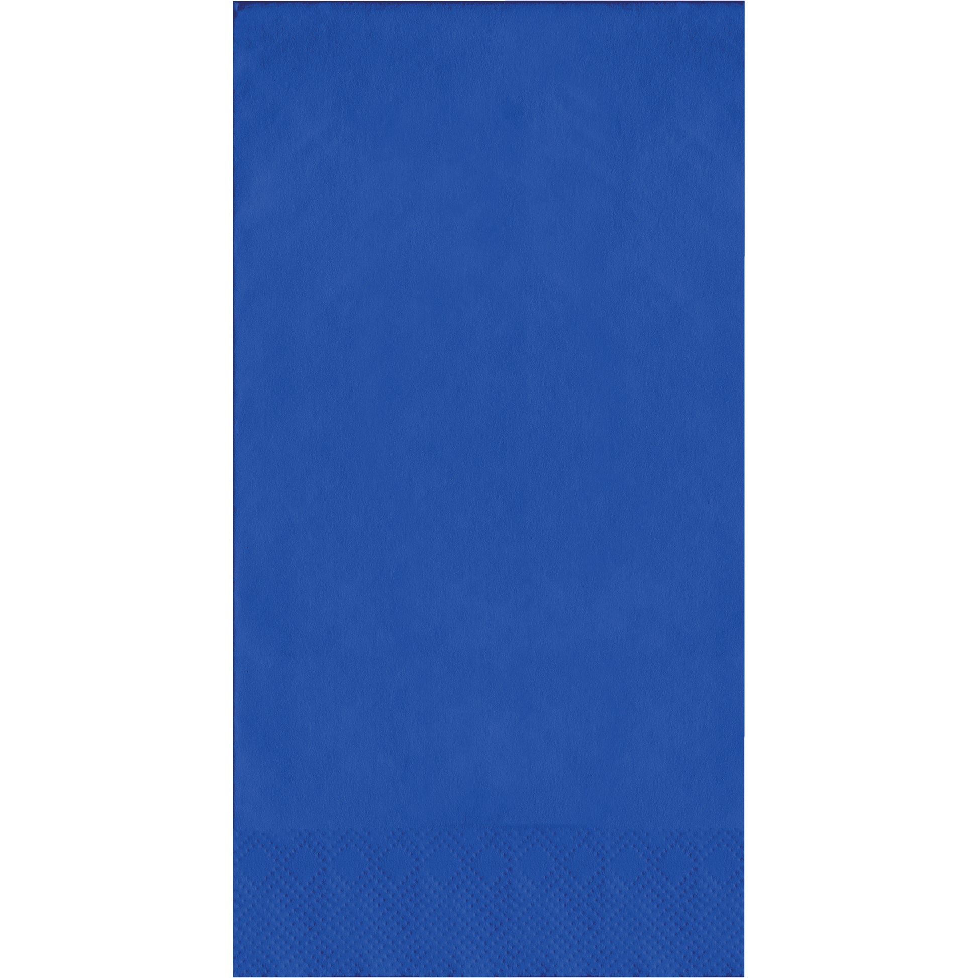 Blue pin embossed napkin on a white background
