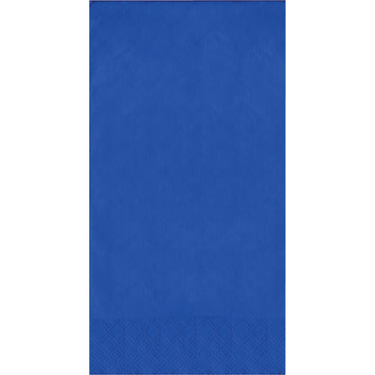 Blue pin embossed napkin on a white background