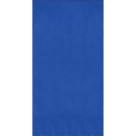 Blue pin embossed napkin on a white background