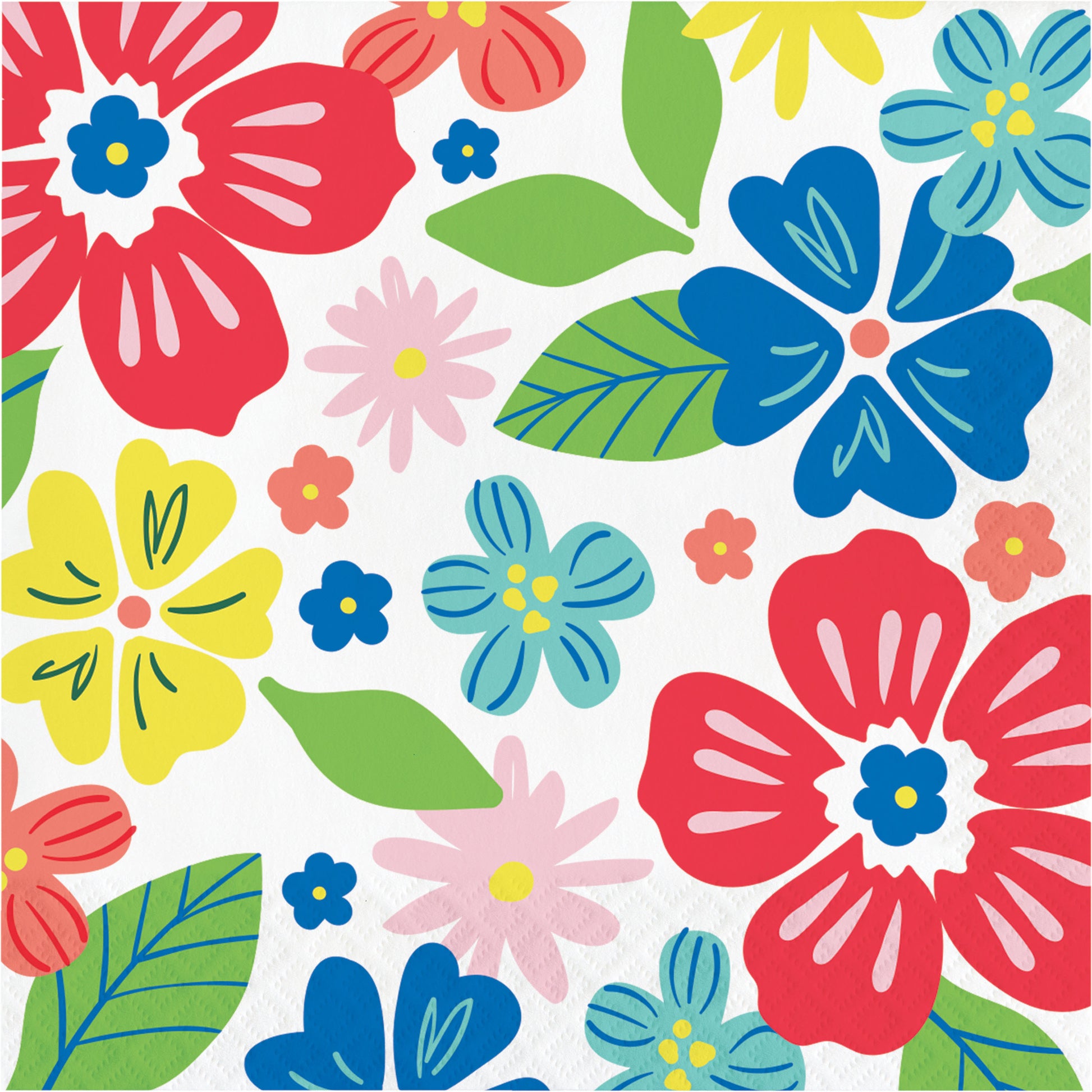 Colorful floral napkin on a white background