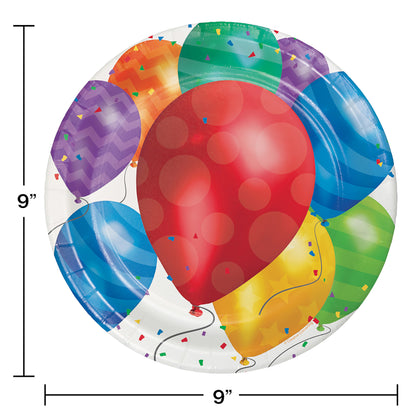 Balloon Blast Dinner Plates 96 ct
