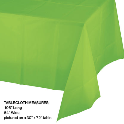 Value Friendly Fresh Lime Green Plastic Tablecloth 12 ct
