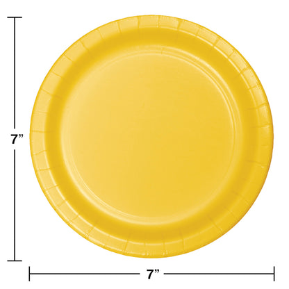 Value Friendly School Bus Yellow Dessert Plates 96 ct