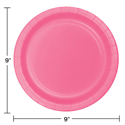 Value Friendly Candy Pink Dinner Plates 96 ct