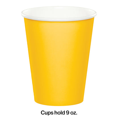 School Bus Yellow 9 oz Hot & Cold Cups 240 ct