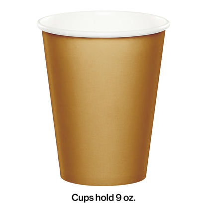 Glittering Gold 9 oz Hot & Cold Cups 240 ct