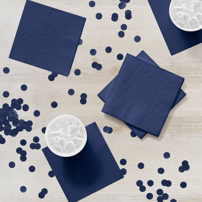Navy Blue Beverage Napkins 3-Ply 500 ct Lifestyle Image