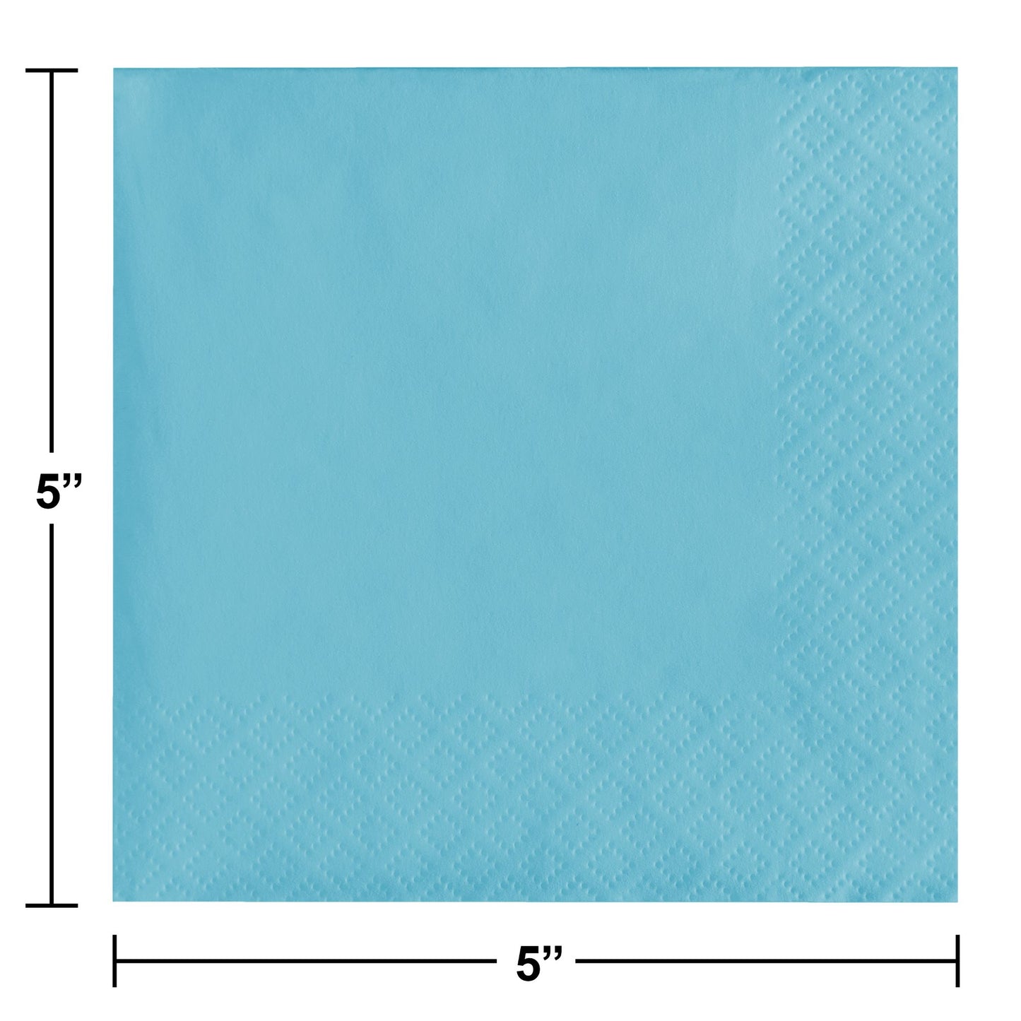 Pastel Blue Beverage Napkins 3-Ply 500 ct Dimension Image