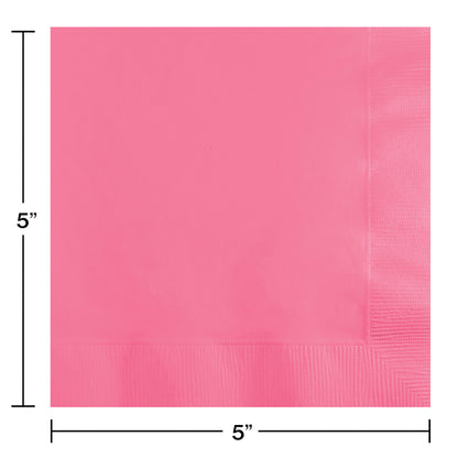 Value Friendly Candy Pink Beverage Napkins 240 ct