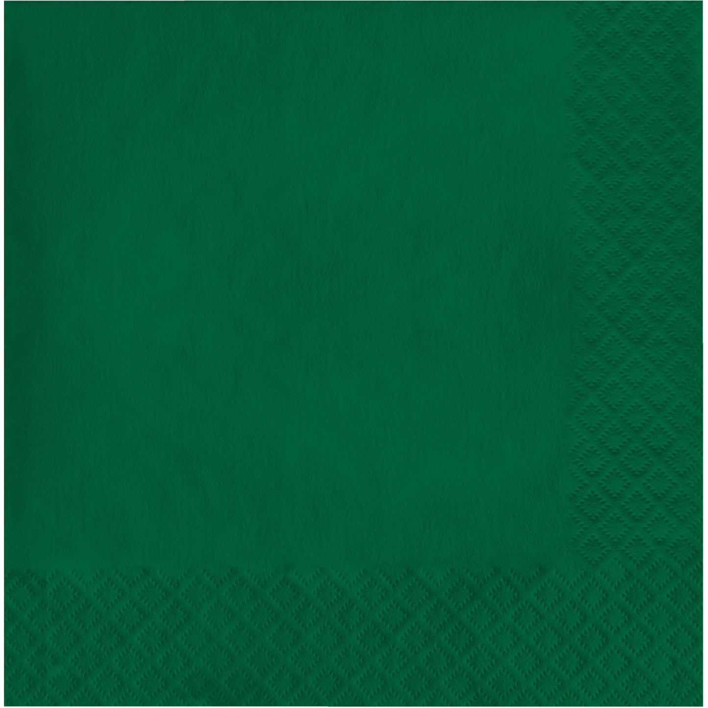 Hunter green dinner napkin with textured pin emboss design