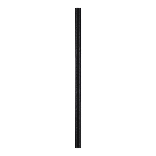 Black cocktail paper straw on a white background